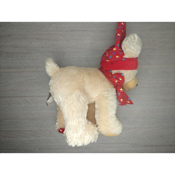 Gund Sleepy Time Puppy Plush 14" Red Paw Print Hat Scarf Cuddly Bedtime Buddy - Picture 10 of 10
